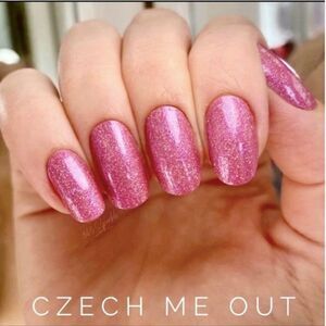 Color Street Real Nail Polish Strips Easy Peel & Apply Shimmer Pink Czech Me Out